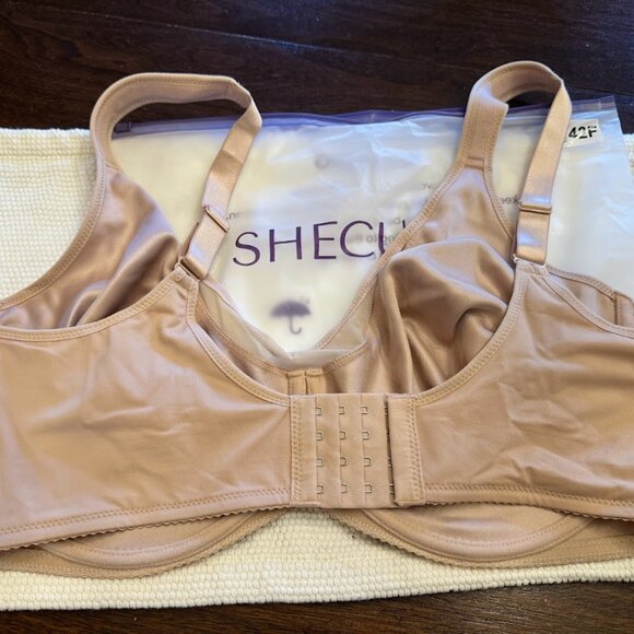 She Curve Women’s Cooling Full Coverage Minimizer Bra Beige Size 42F - Picture 2 of 3